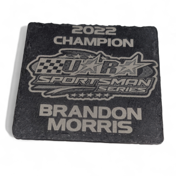 2025/07/85505.png laser engraved slate coaster 4 inch logo