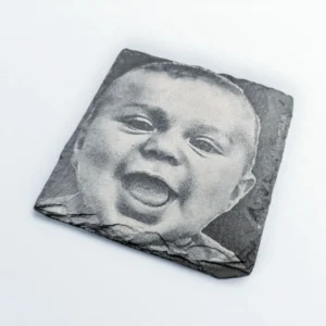custom laser engraved slate coaster photo image